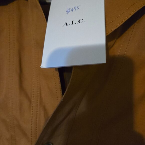 A.L.C. Rust Brown Cotton Long-Sleeve Dress Lace-Up Detailing/ Button Closure   2 - Picture 6 of 6